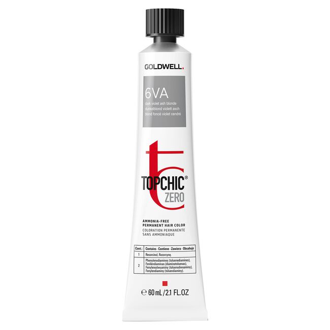 Goldwell Topchic Zero Ammonia-Free Permanent Hair Color - 6VA Dark Violet Ash Blonde